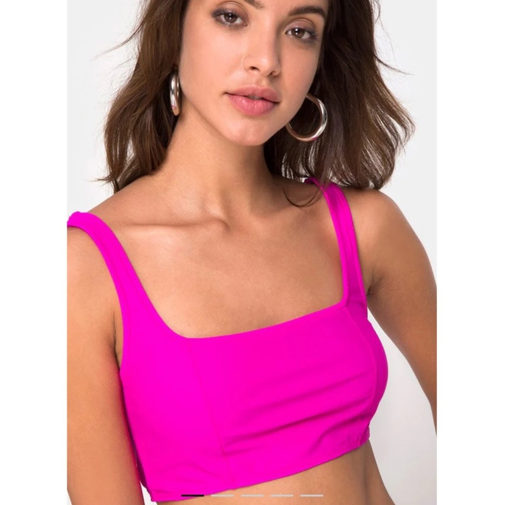 Motel Shani top in neon Pink Crop Top size‎ small #crop top #pink